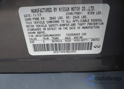 2018 Infiniti Q50 3.0T Luxe from USA, damaged, VIN JN1EV7AR9JM440650